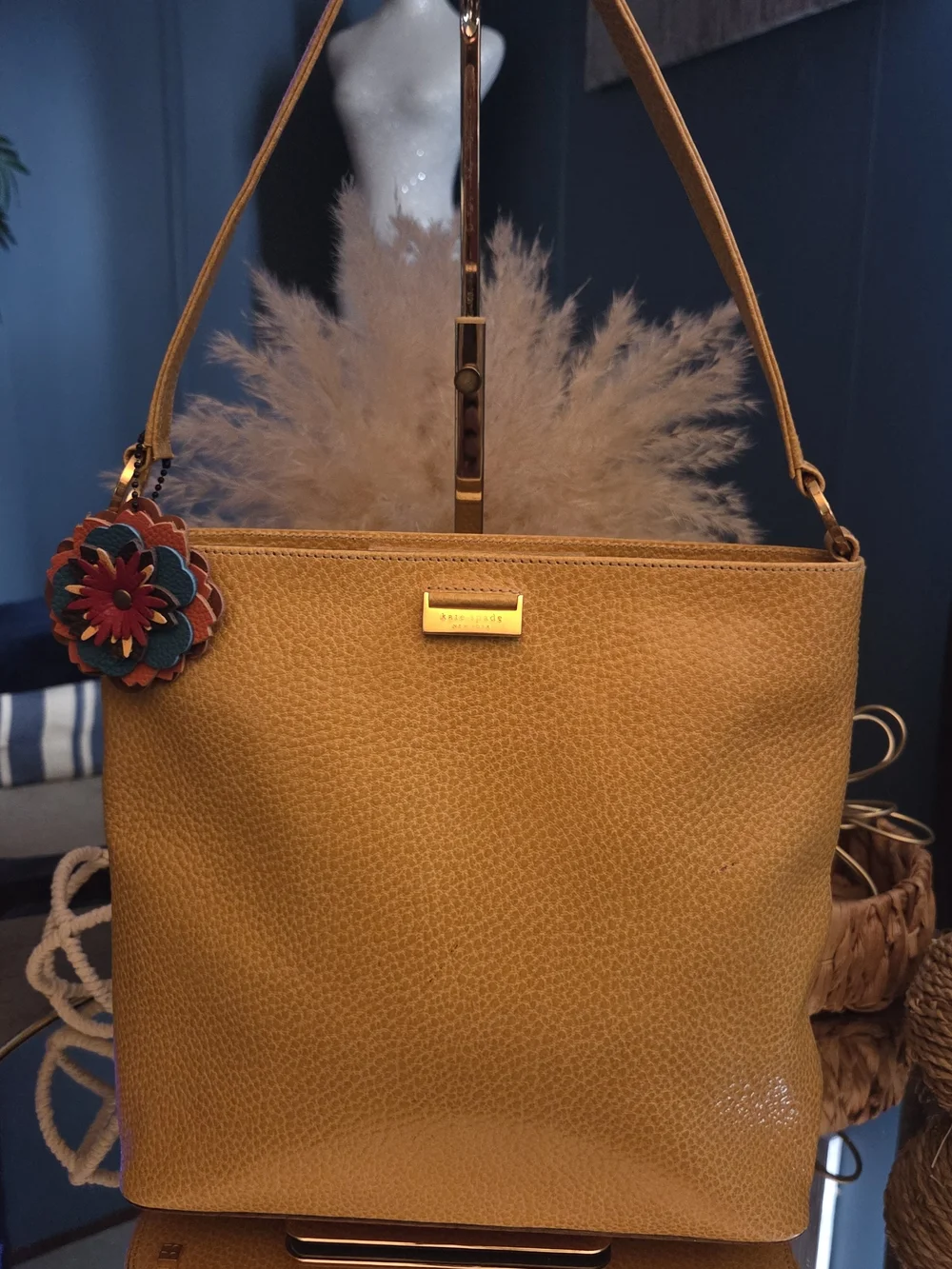 Kate Spade New York Made in Italy Mustard Pebbled Leather Bag + Roostercuster BC